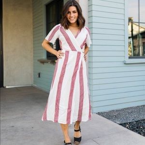 Stripe wrap dress